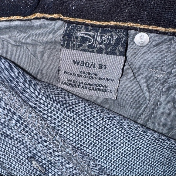 Silver AIKO Women’s Denim Jeans Size 30/31 NWOT Bootcut Dark With Fading Lowrise - Picture 6 of 9